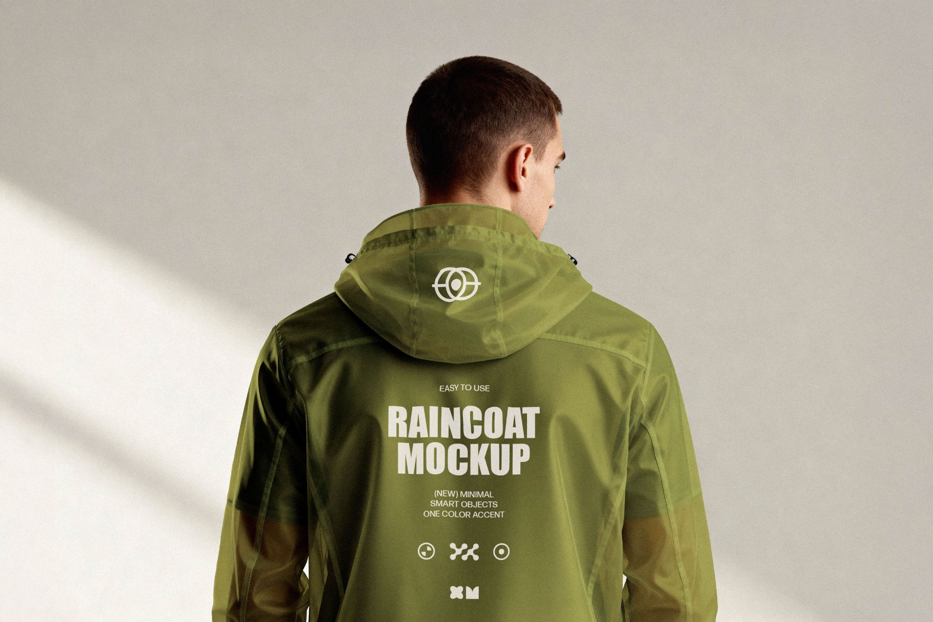 Free Hooded Raincoat Mockup PSD Template