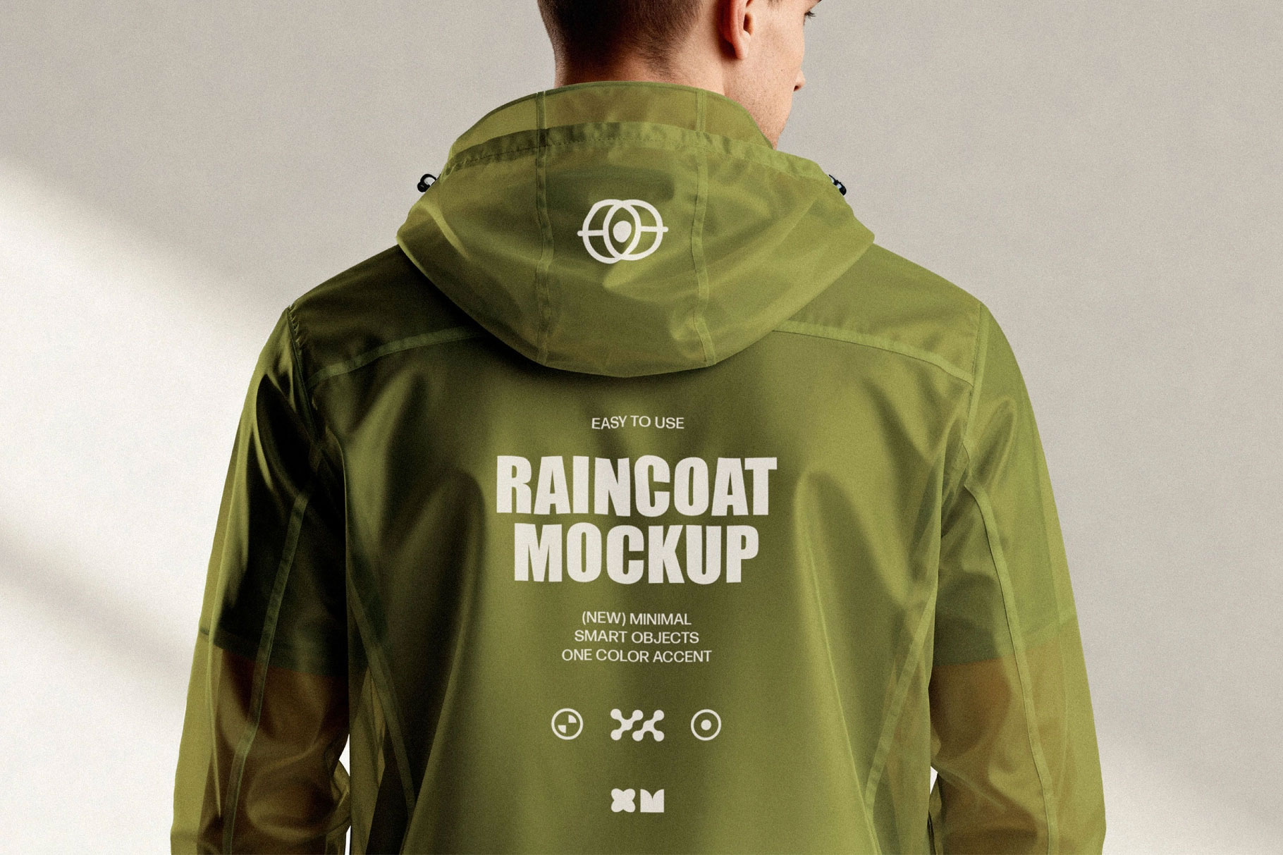 Free Hooded Raincoat Mockup PSD Template