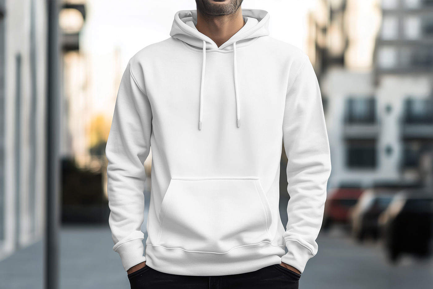 Free Hoodie in City Mockup PSD Template
