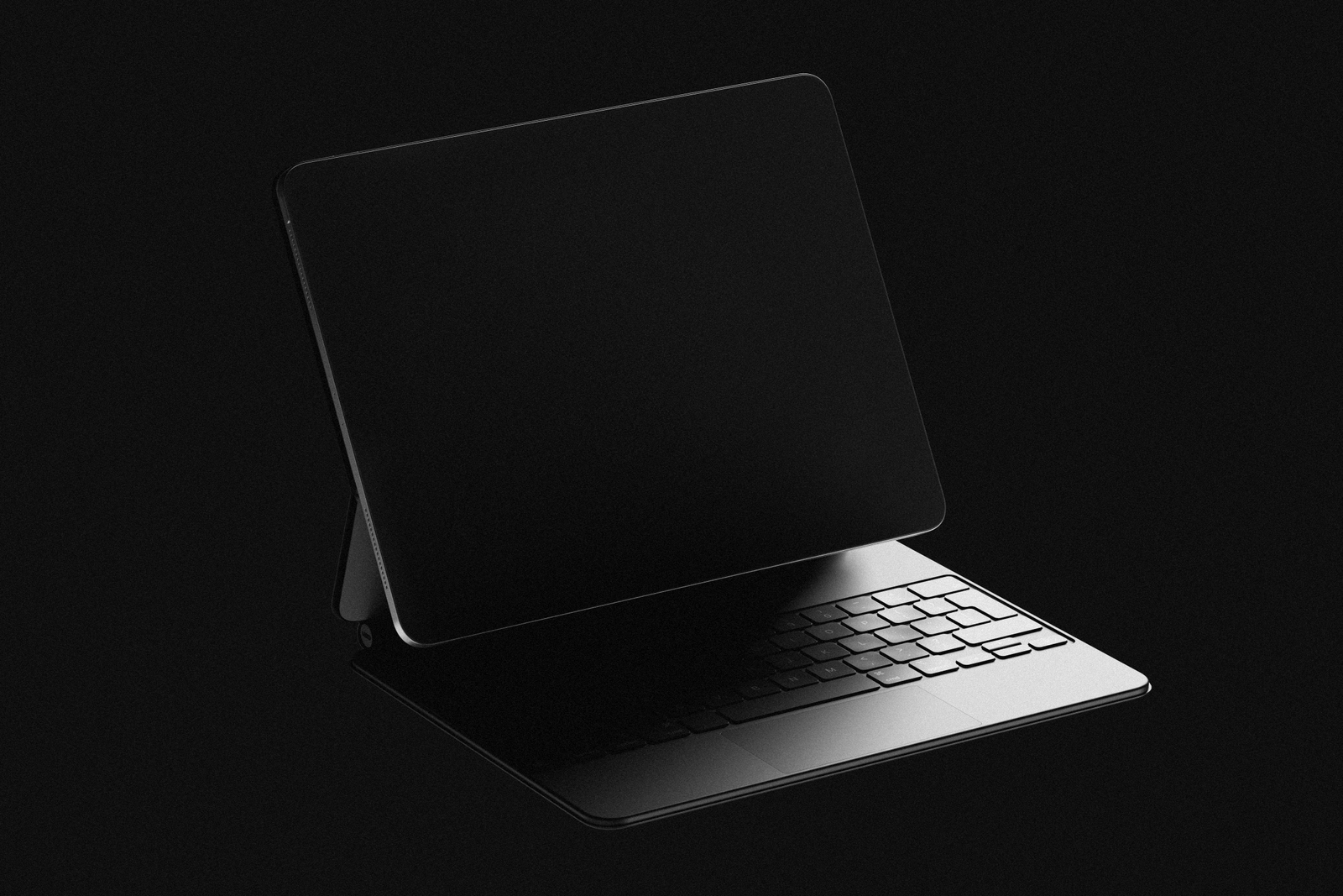 Free iPad Pro Mockup with Magic Keyboard PSD Template