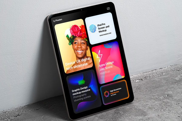 Free iPad Screen Showcase Scene Mockup PSD Template