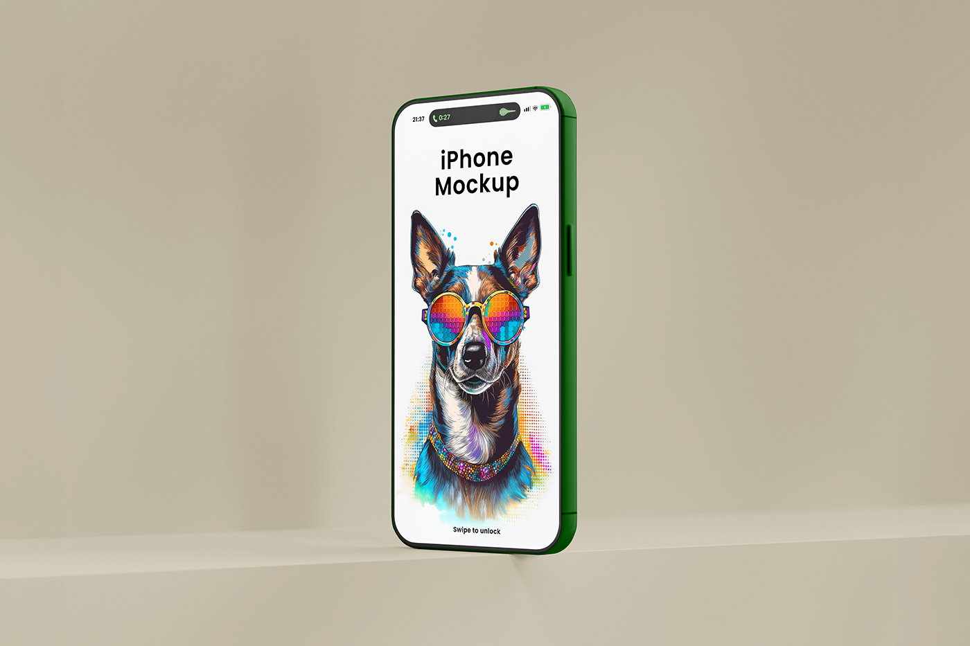 Free iPhone on Shelf Mockup PSD Template