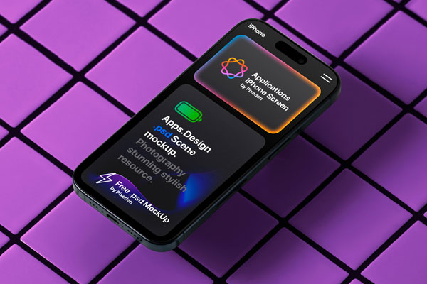 Free iPhone Pro Screen Mockup PSD Template