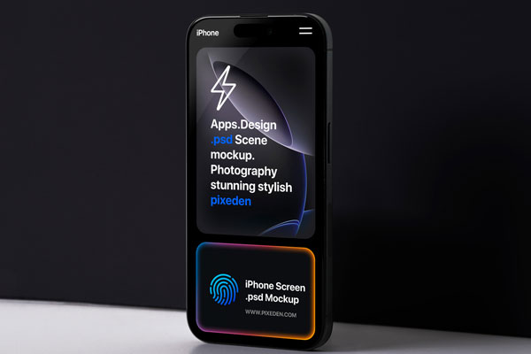 Free iPhone Pro Showcase Screen Mockup PSD Template
