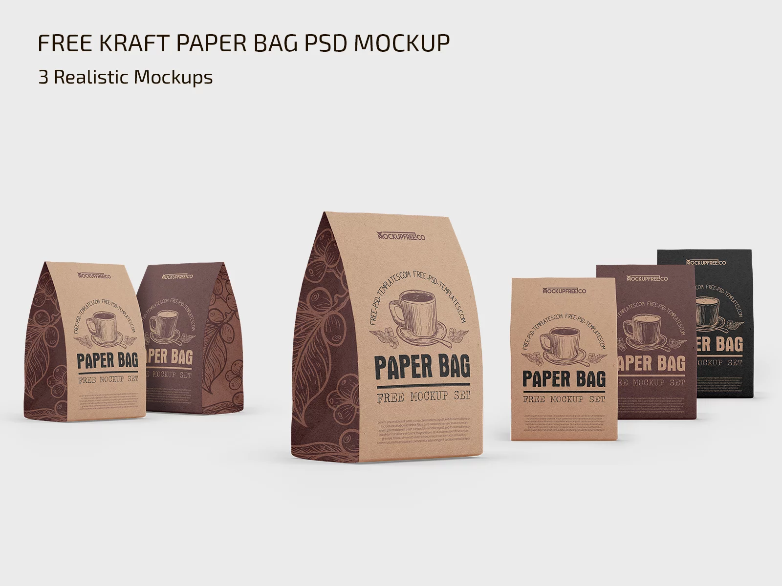 Free Kraft Paper Bag Mockup PSD Template