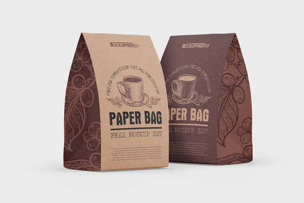 Free Kraft Paper Bag Mockup PSD Template