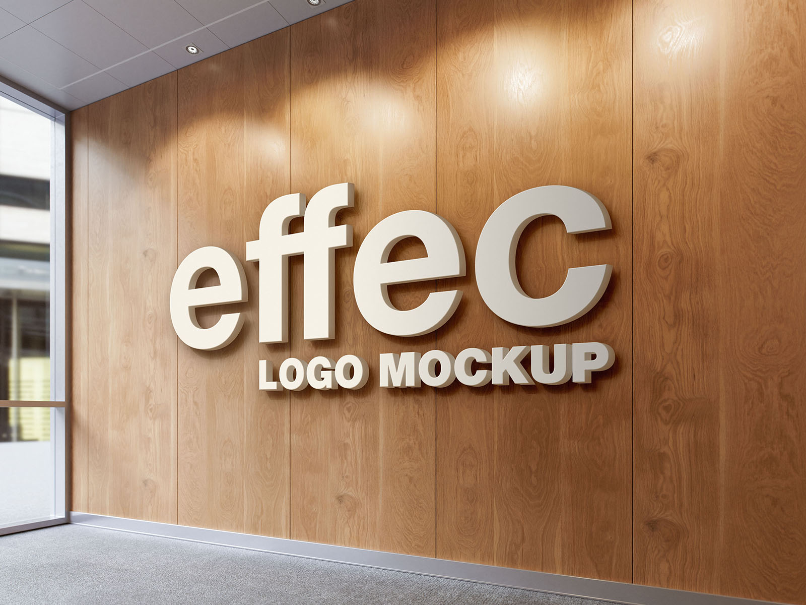 Free Logo in the Office Mockup PSD Template