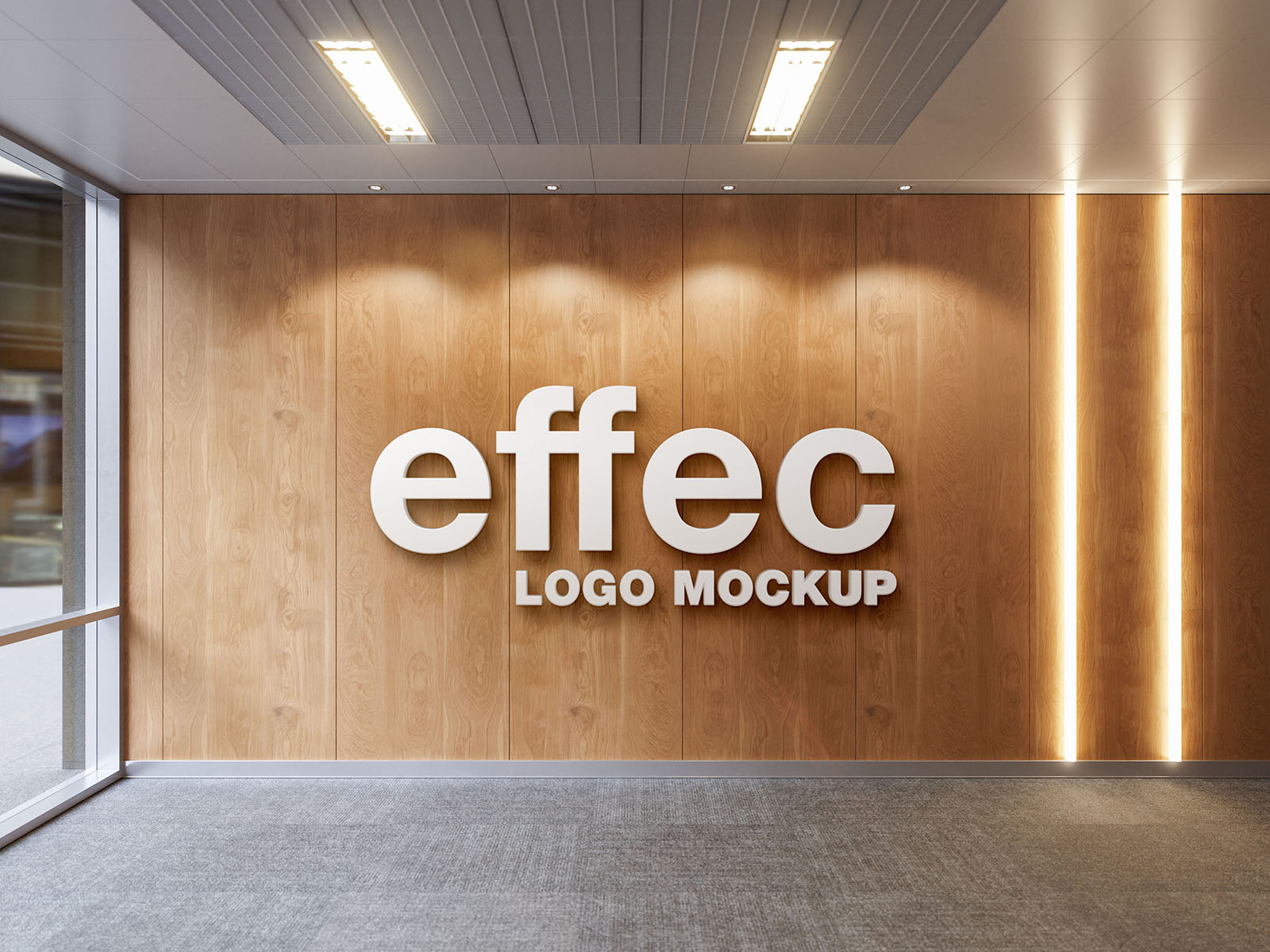 Free Logo in the Office Mockup PSD Template