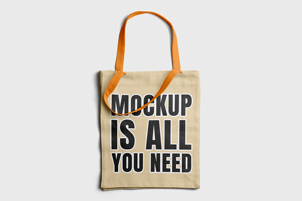 Free Lying Canvas Tote Bag Mockup PSD Template