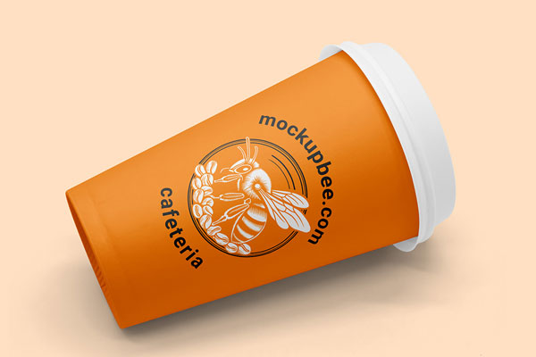 Free Lying Paper Cup Mockup PSD Template