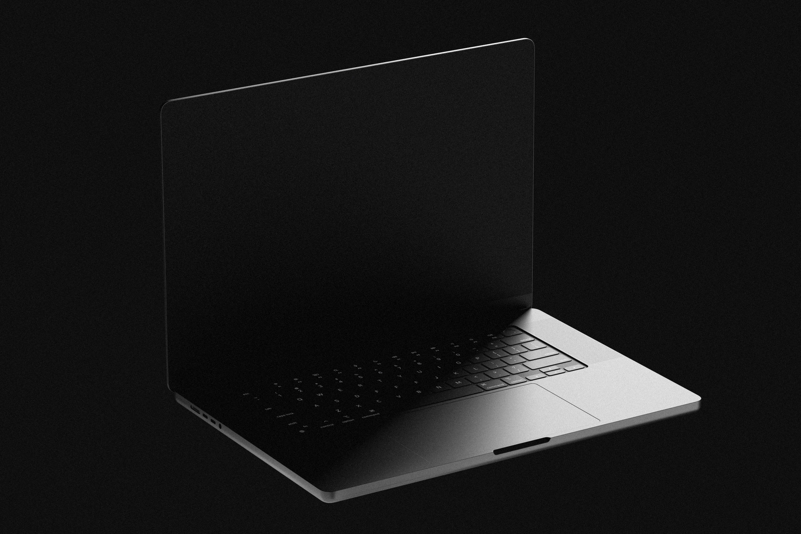 Free MacBook Mockup in Dark Studio PSD Template