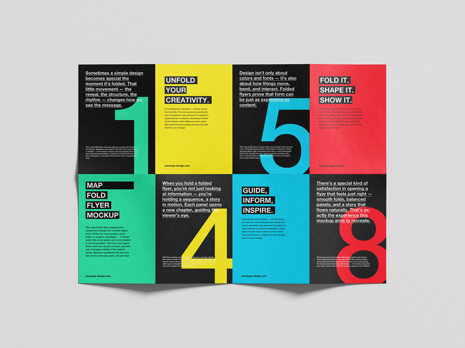 Free Map Folded Flyer Mockup 16 Pages PSD Template