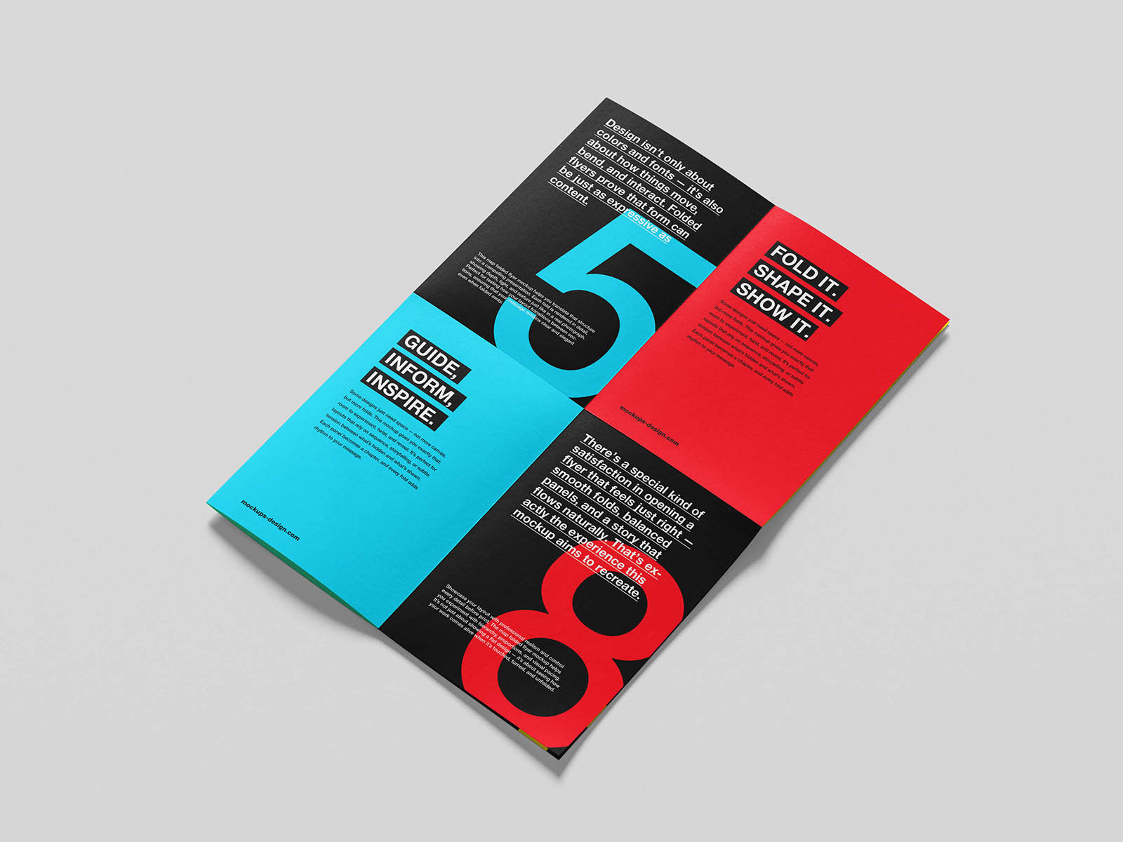 Free Map Folded Flyer Mockup 16 Pages PSD Template