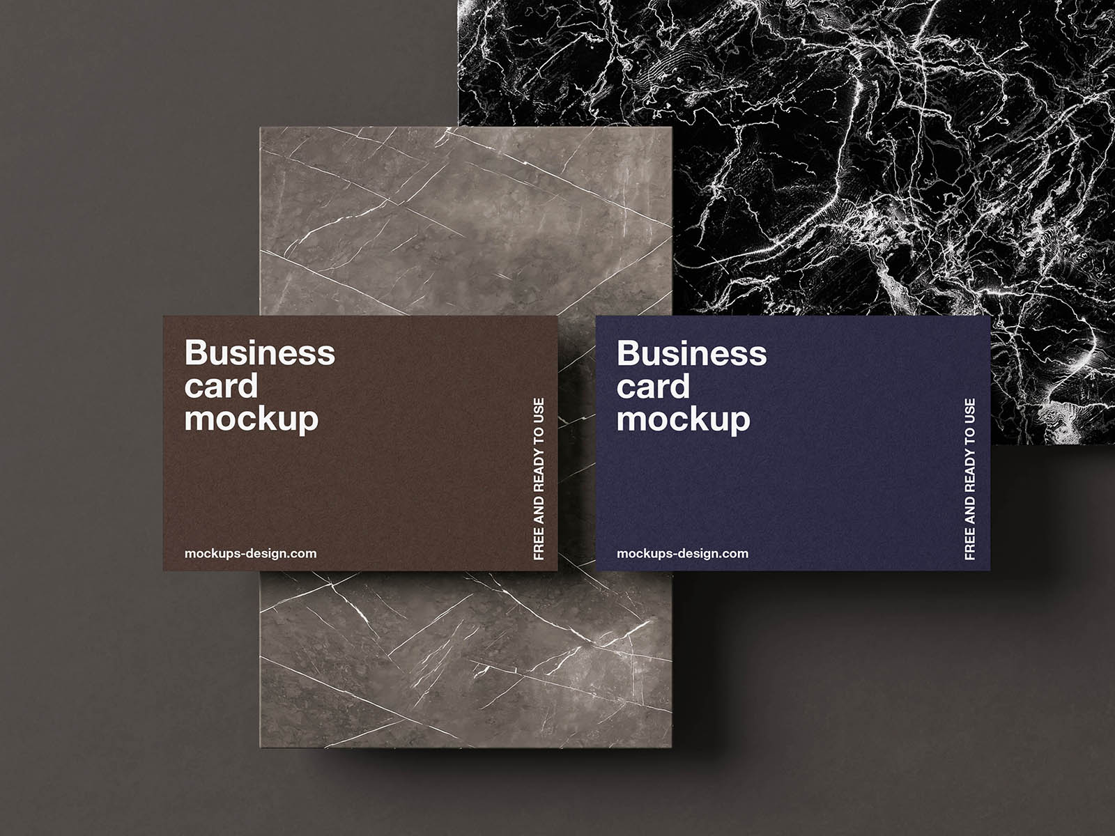 Free Marble Surface Business Card Mockup PSD Template