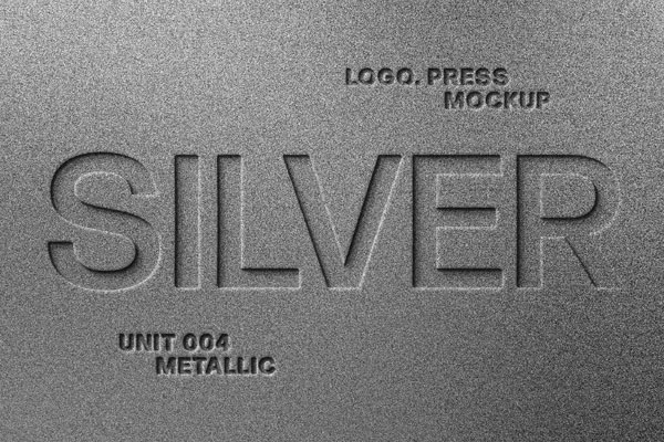 Free Metal Press Text Effect / Logo Mockup PSD Template