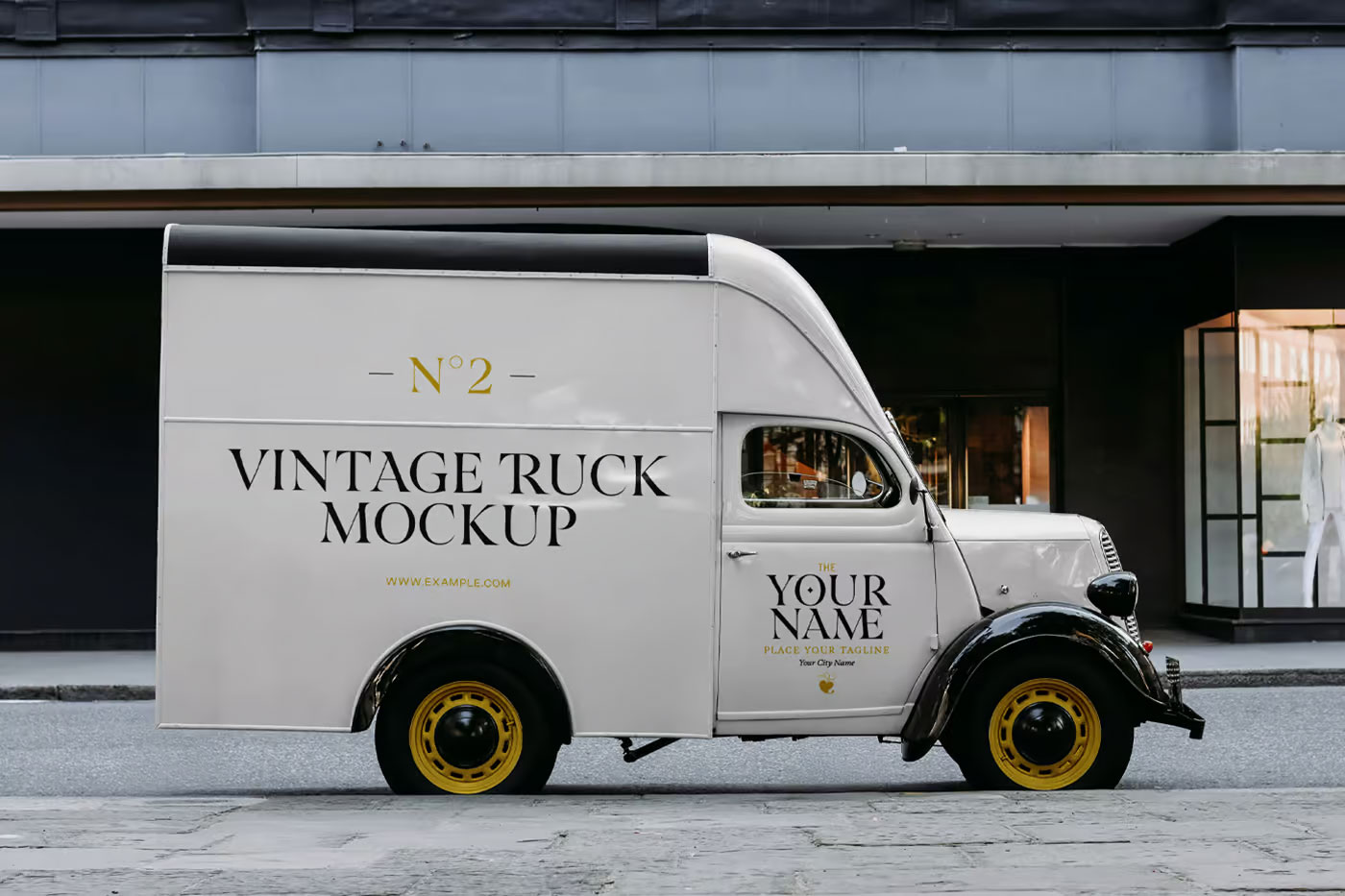 Free Mini Truck Mockup PSD Template