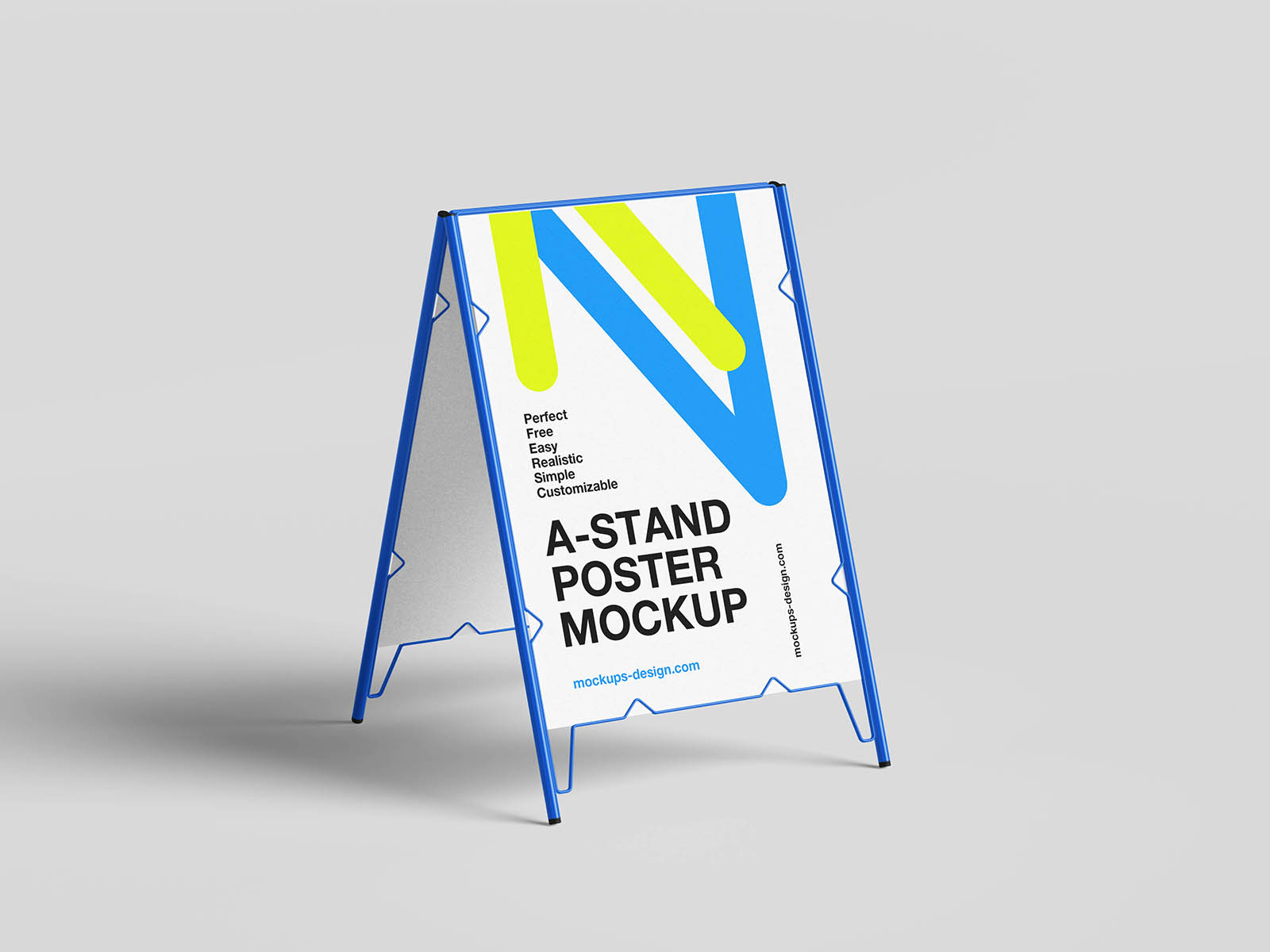 Free Minimal A Stand Poster Mockup PSD Template