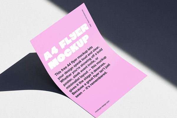 Free Minimal A4 Flyer Mockup PSD Template