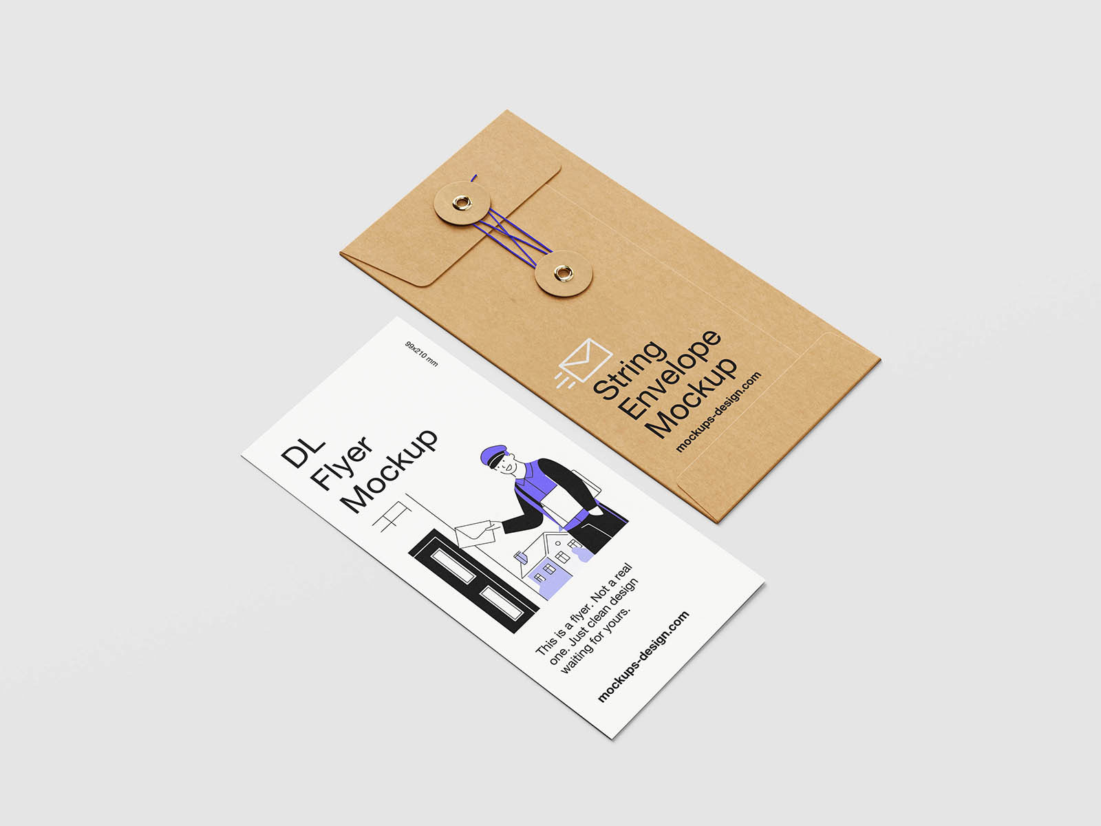 Free Minimal String Envelope Mockup PSD Template