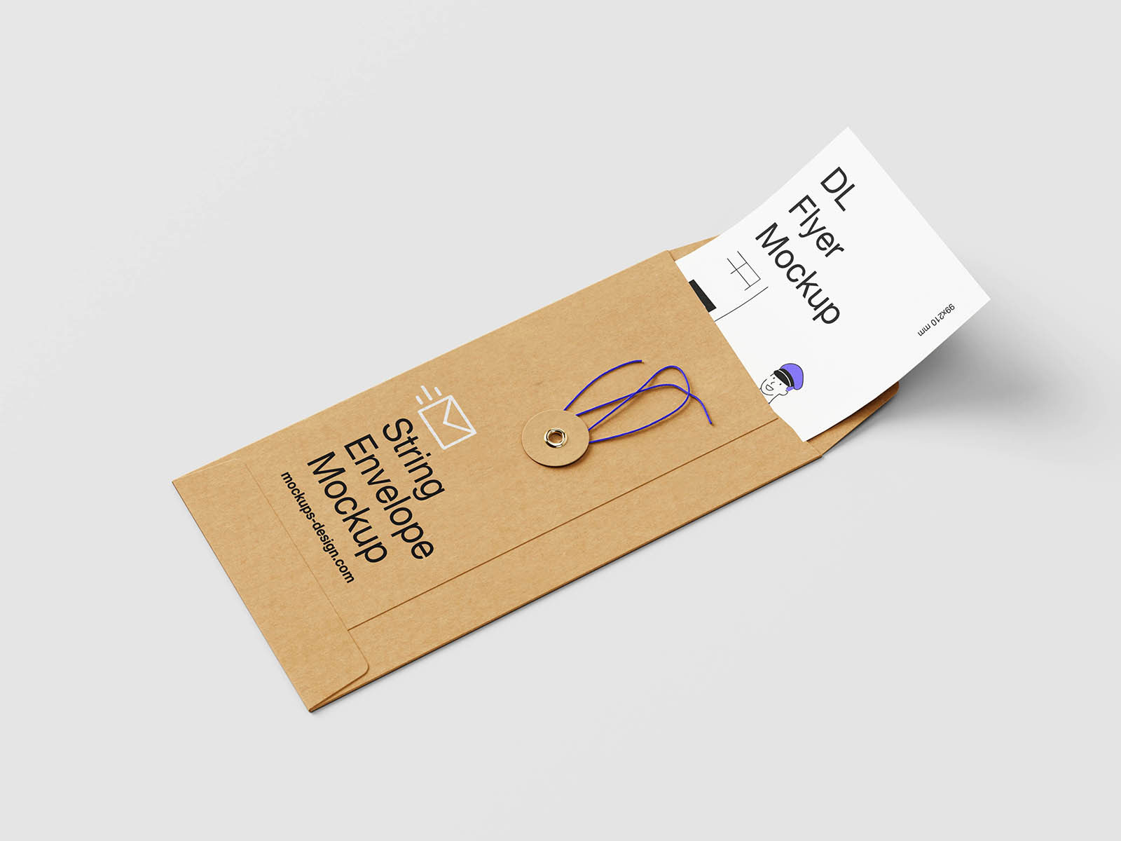 Free Minimal String Envelope Mockup PSD Template