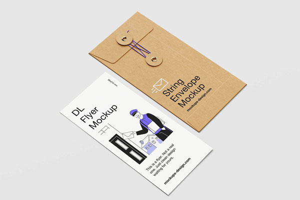 Free Minimal String Envelope Mockup PSD Template