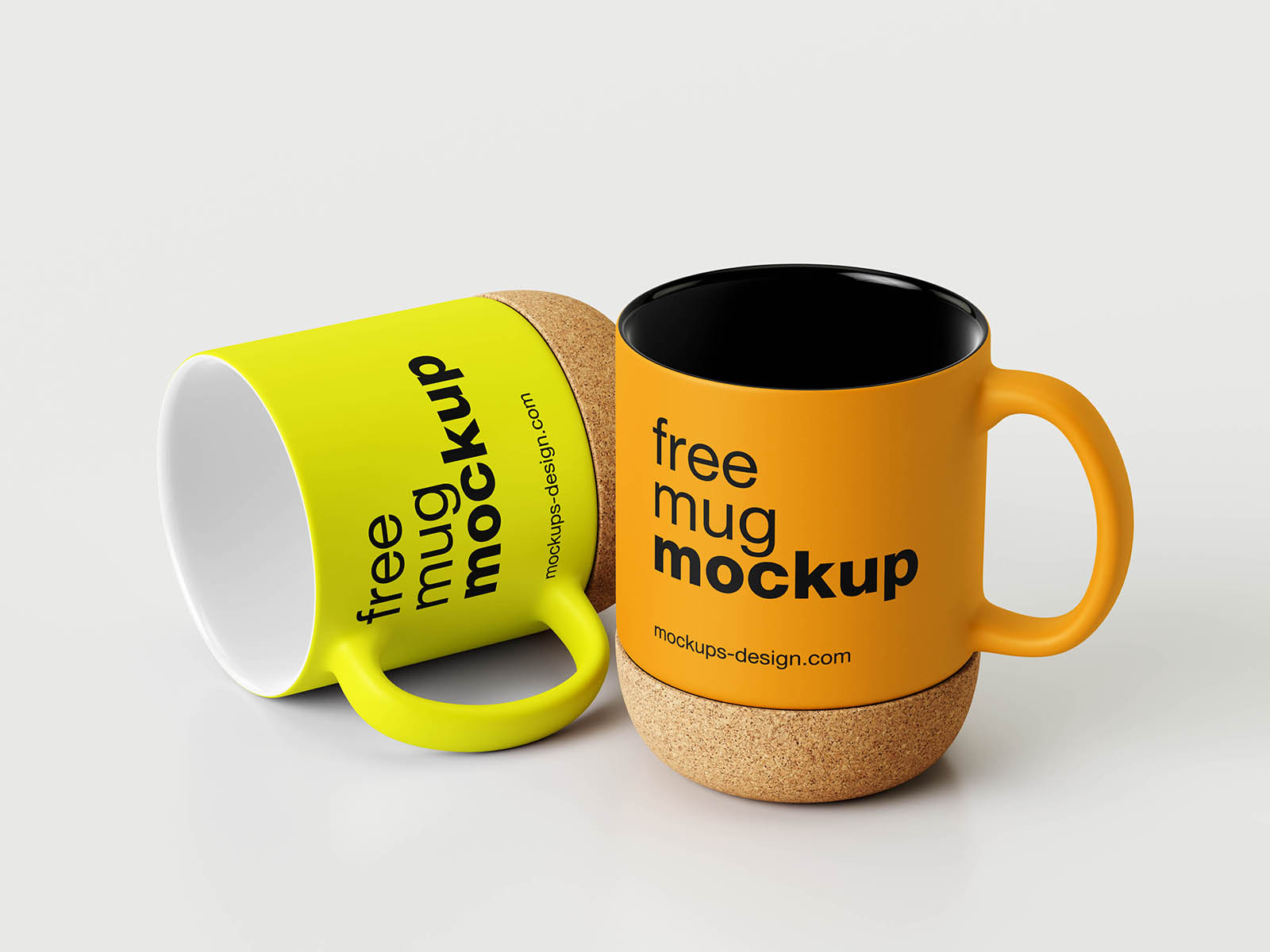 Free Modern Cork Base Mug Mockup PSD Template