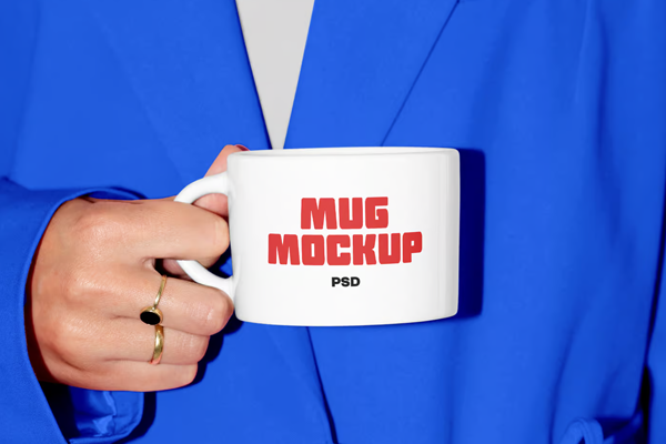 Free Mug with Bathrobe Mockup PSD Template
