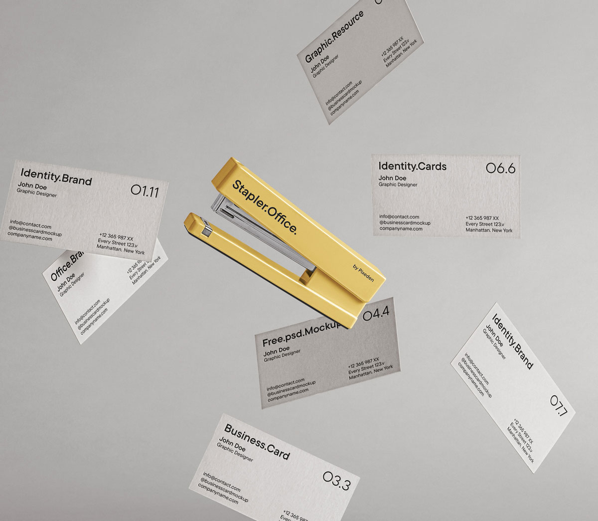 Free Office Business Cards Mockup PSD Template