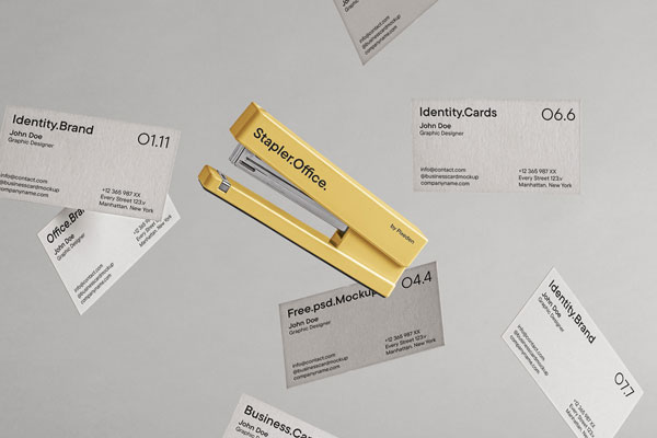 Free Office Business Cards Mockup PSD Template