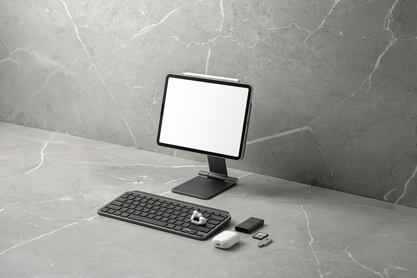 Free Office Tablet Screen Mockup PSD Template