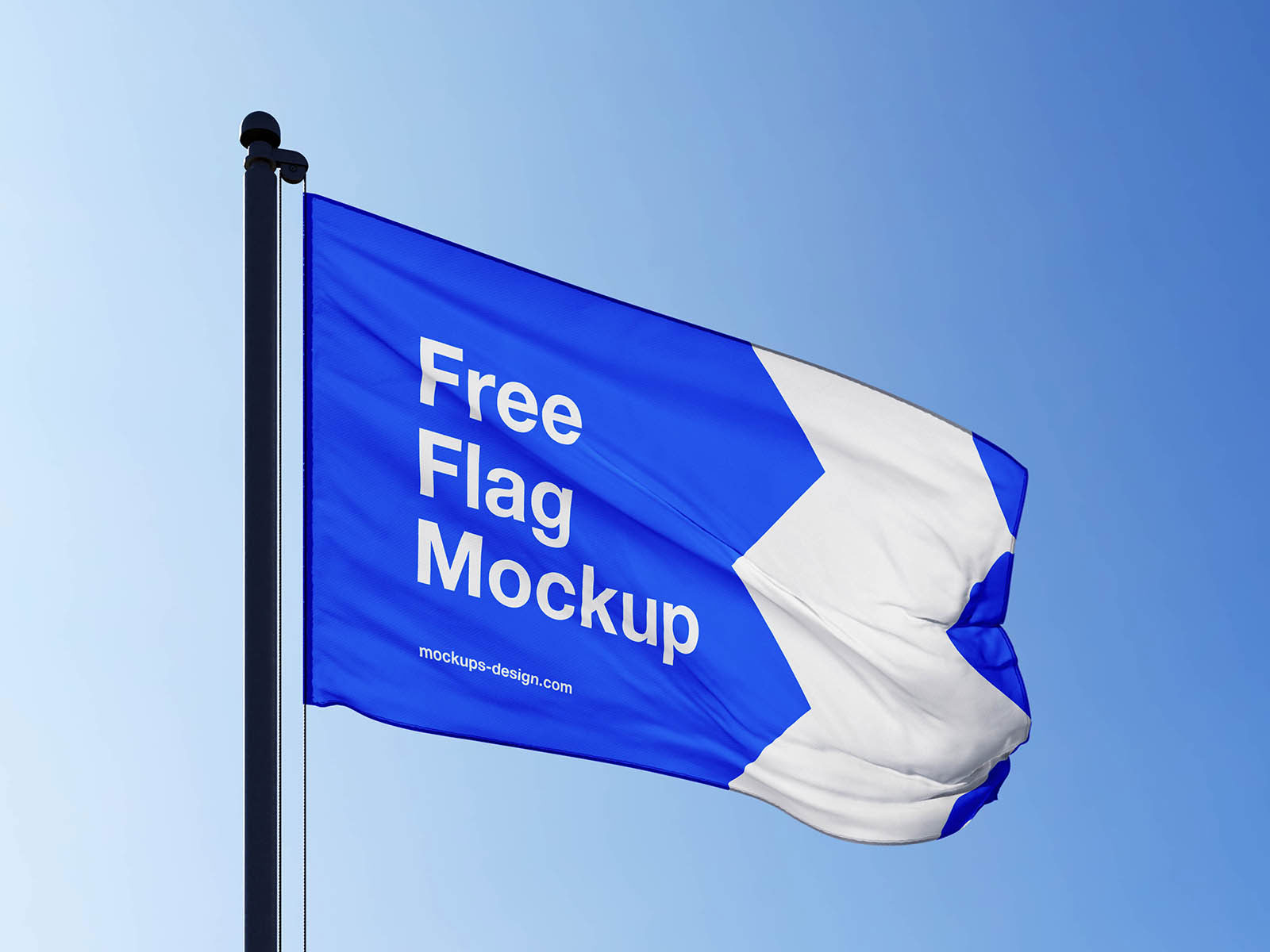 Free Outdoor Flag Mockup PSD Template