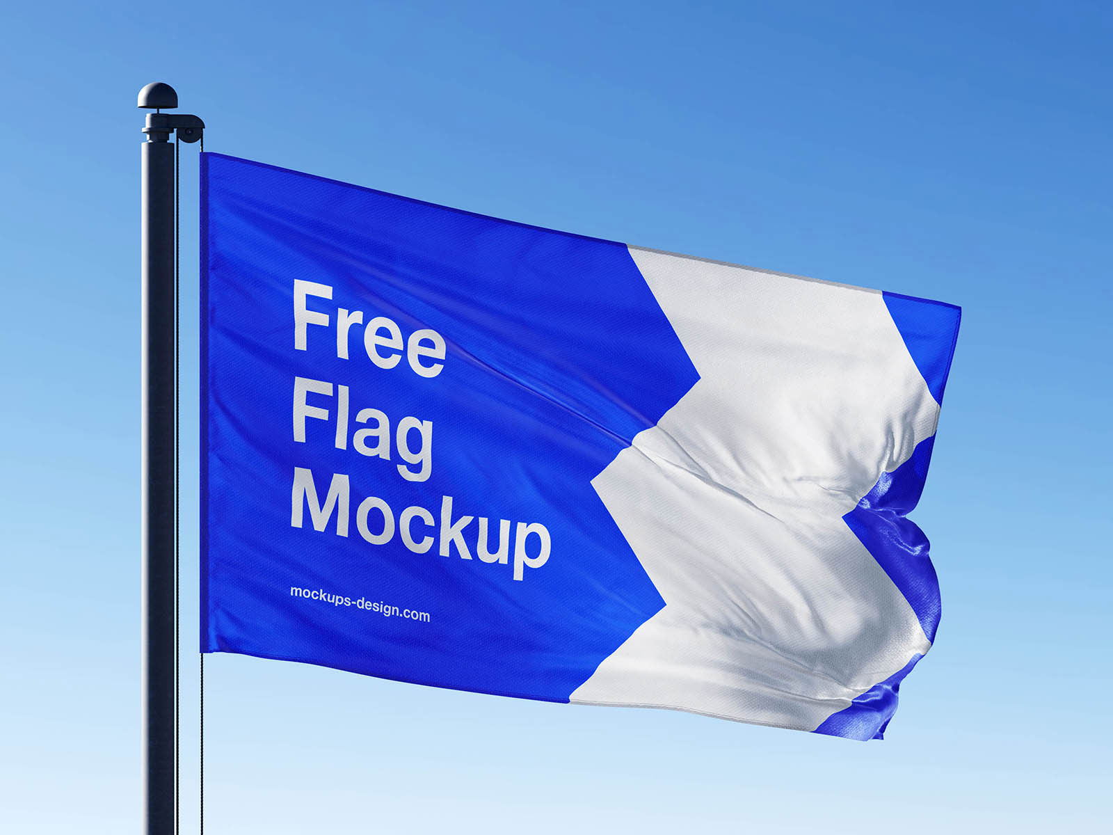 Free Outdoor Flag Mockup PSD Template