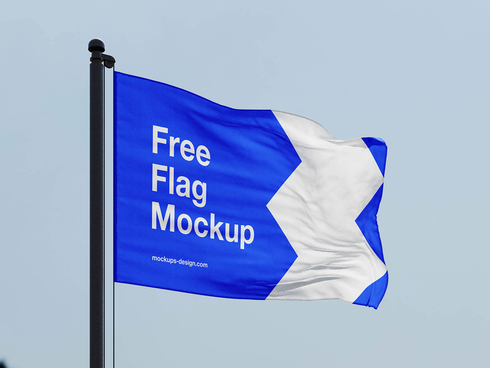Free Outdoor Flag Mockup PSD Template