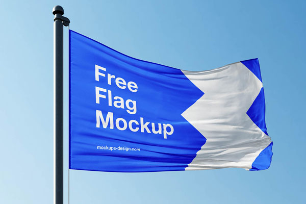Free Outdoor Flag Mockup PSD Template