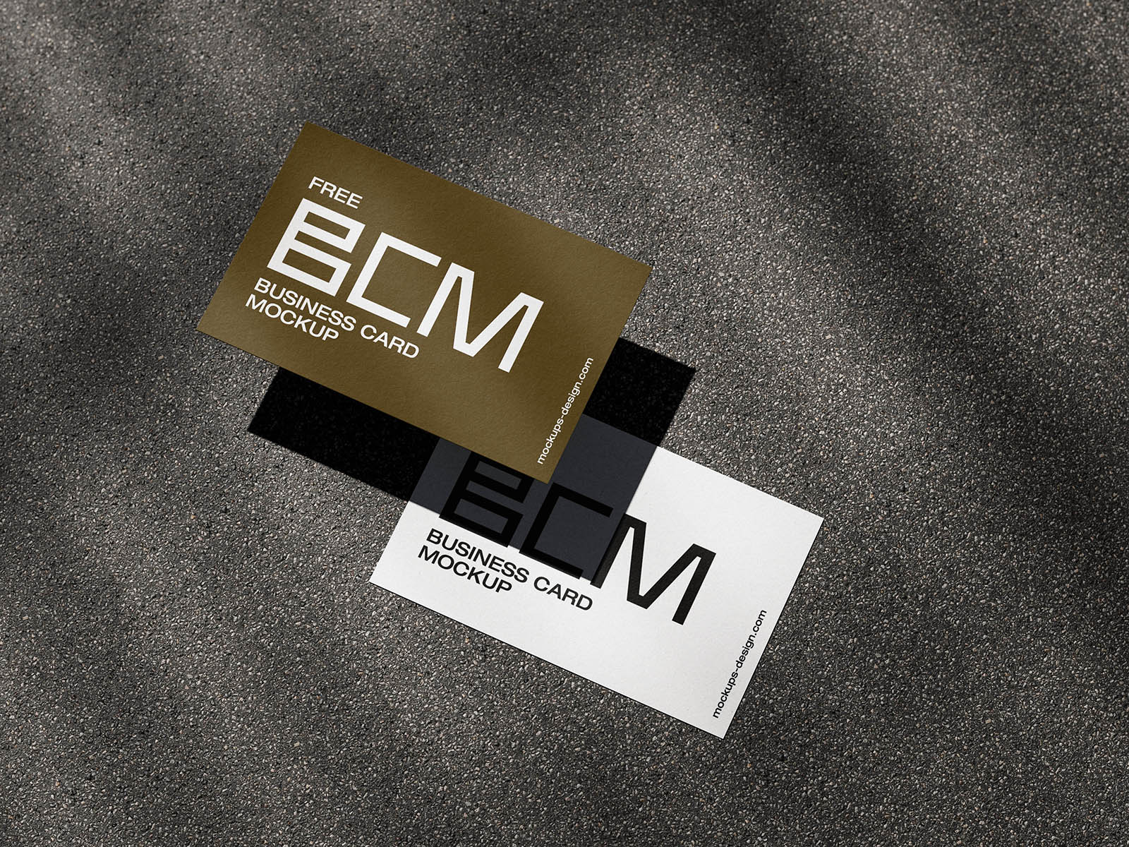 Free Outdoor Shadow Business Card Mockup PSD Template