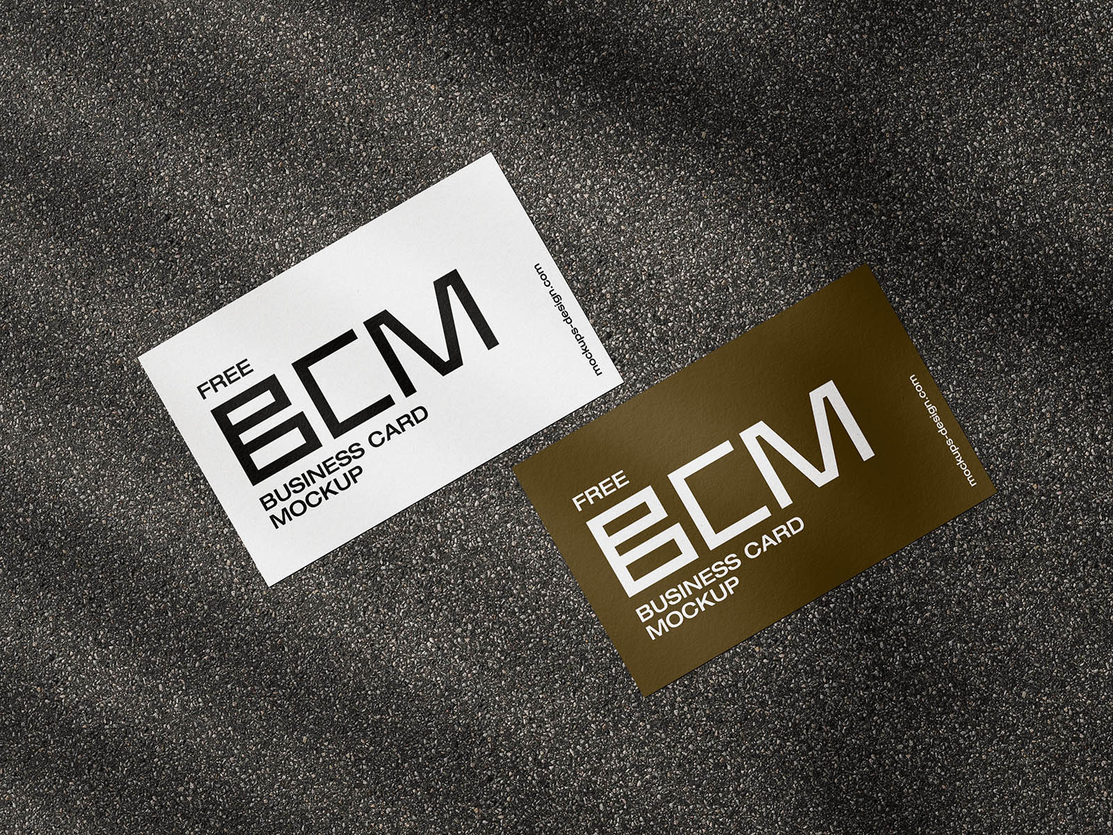Free Outdoor Shadow Business Card Mockup PSD Template