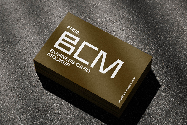 Free Outdoor Shadow Business Card Mockup PSD Template