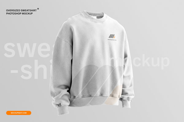 Free Oversized Sweatshirt Mockup PSD Template
