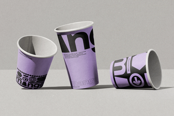 Free Paper Coffee Cup Mockups on White PSD Template