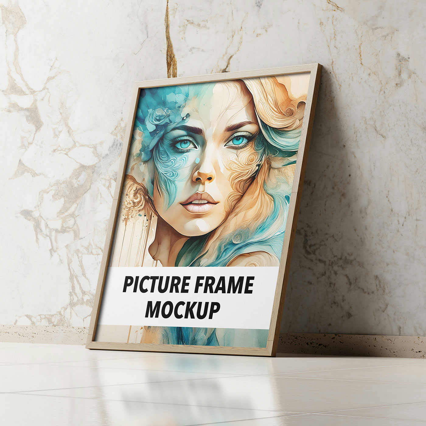 Free Perspective Picture Frame Mockup PSD Template