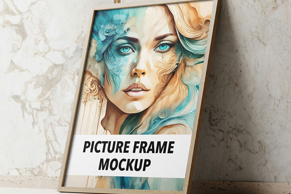 Free Perspective Picture Frame Mockup PSD Template