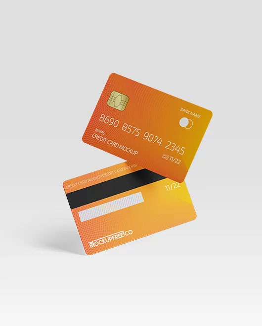 Free Plastic Credit Cards Mockups PSD Template