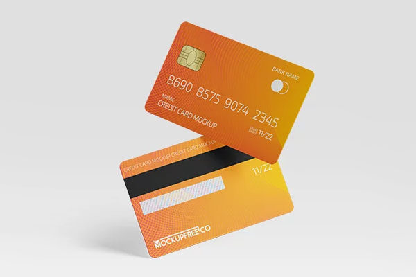 Free Plastic Credit Cards Mockups PSD Template