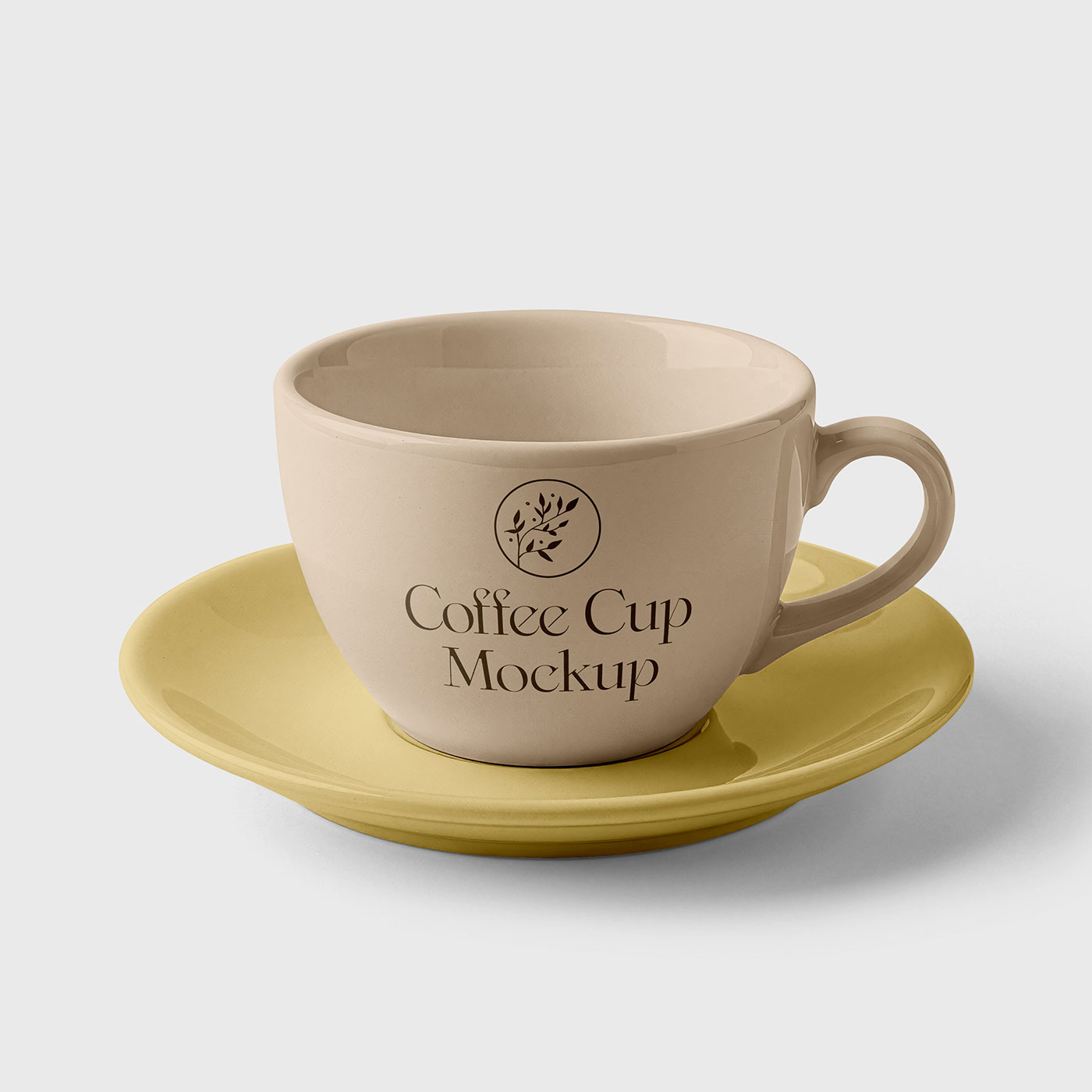 Free Porcelain Cup Studio Shot Mockup PSD Template