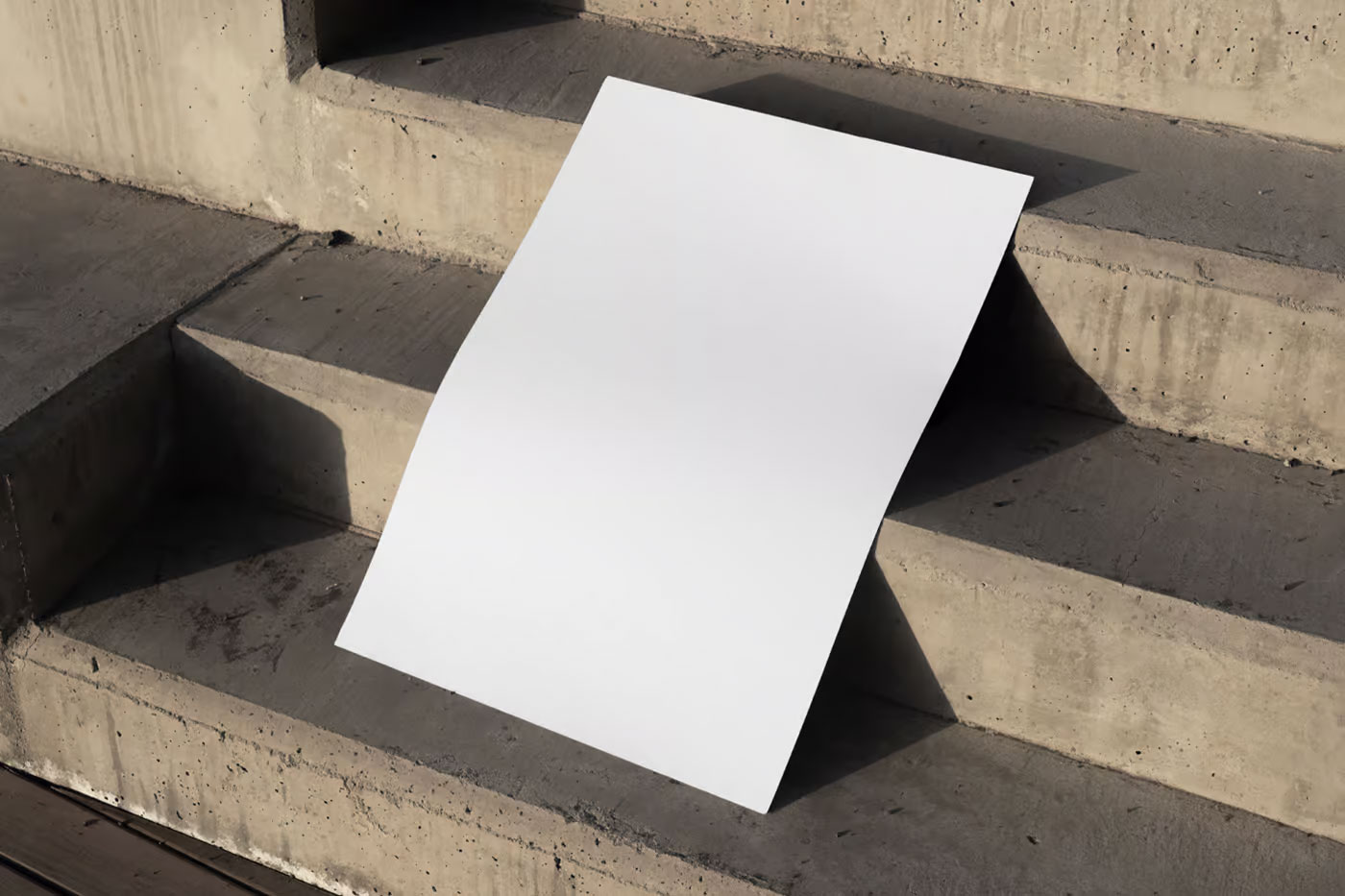 Free Poster on Stairs Mockup PSD Template
