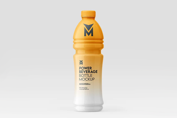 Free Power Beverage Bottle Mockup PSD Template