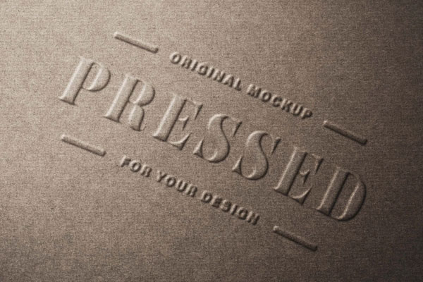Free Pressed Paper Text Effect / Logo Mockup PSD Template