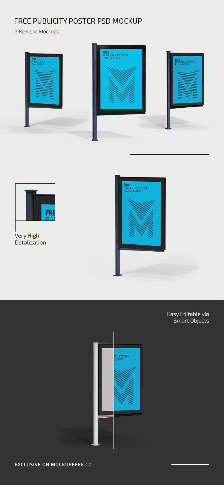 Free Publicity Poster Mockup PSD Template