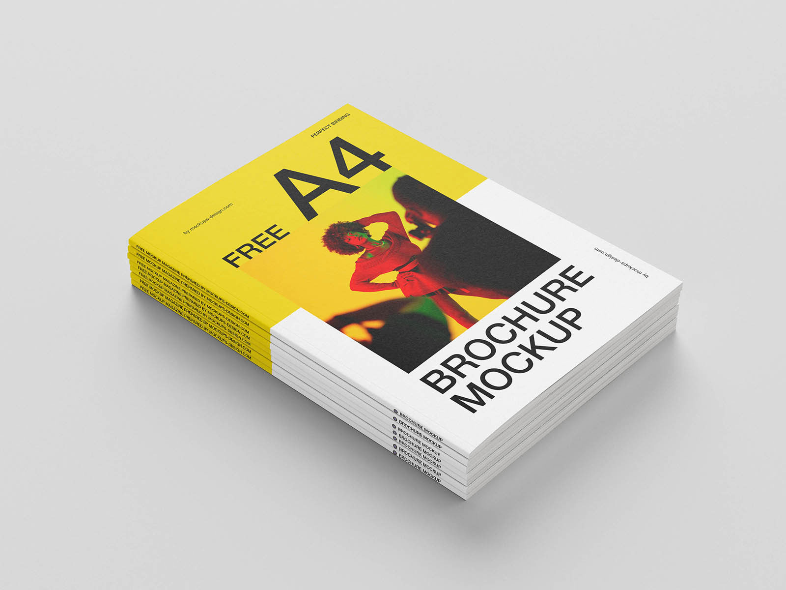 Free Realistic A4 Brochure Cover Mockup PSD Template
