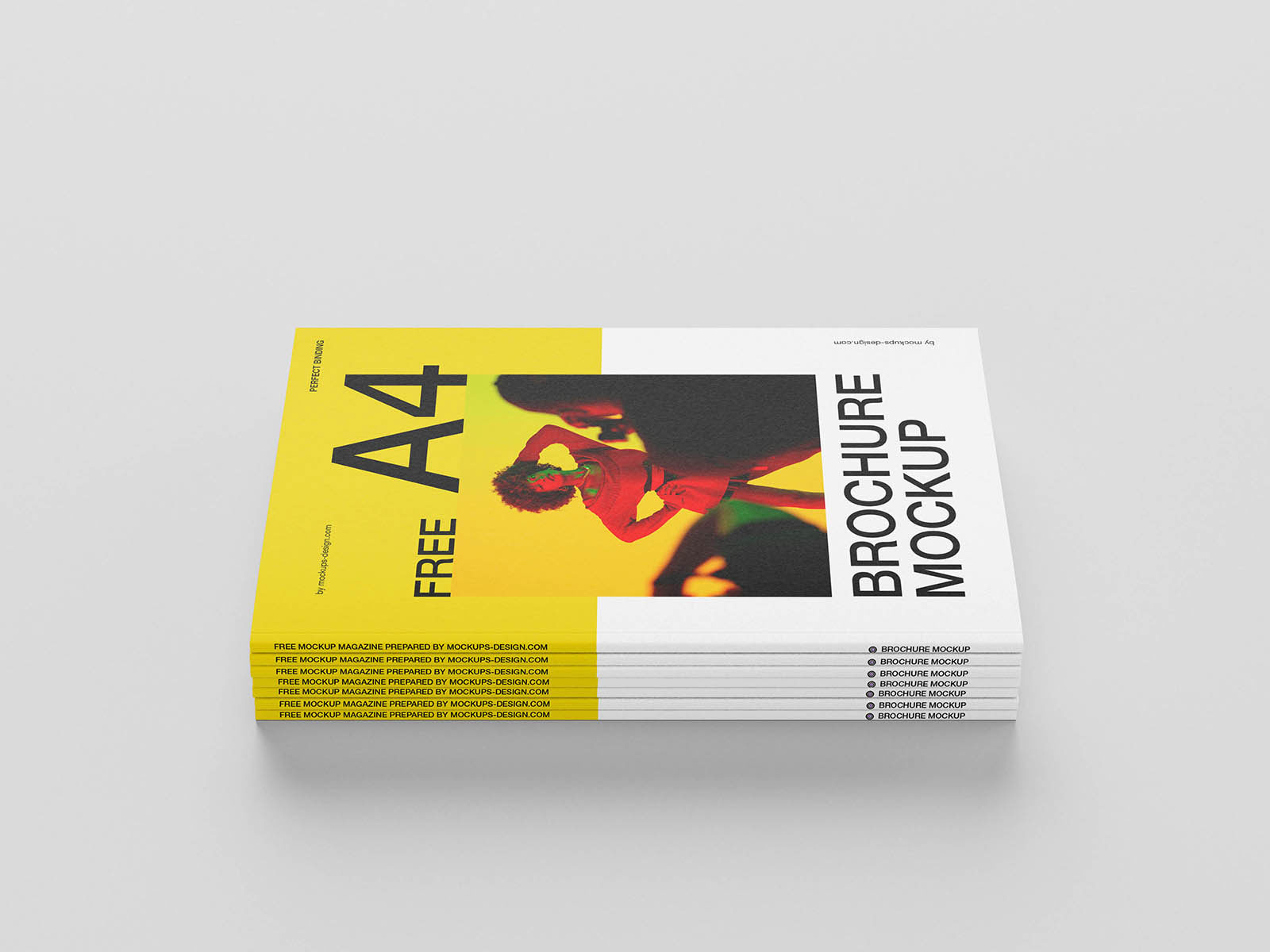 Free Realistic A4 Brochure Cover Mockup PSD Template